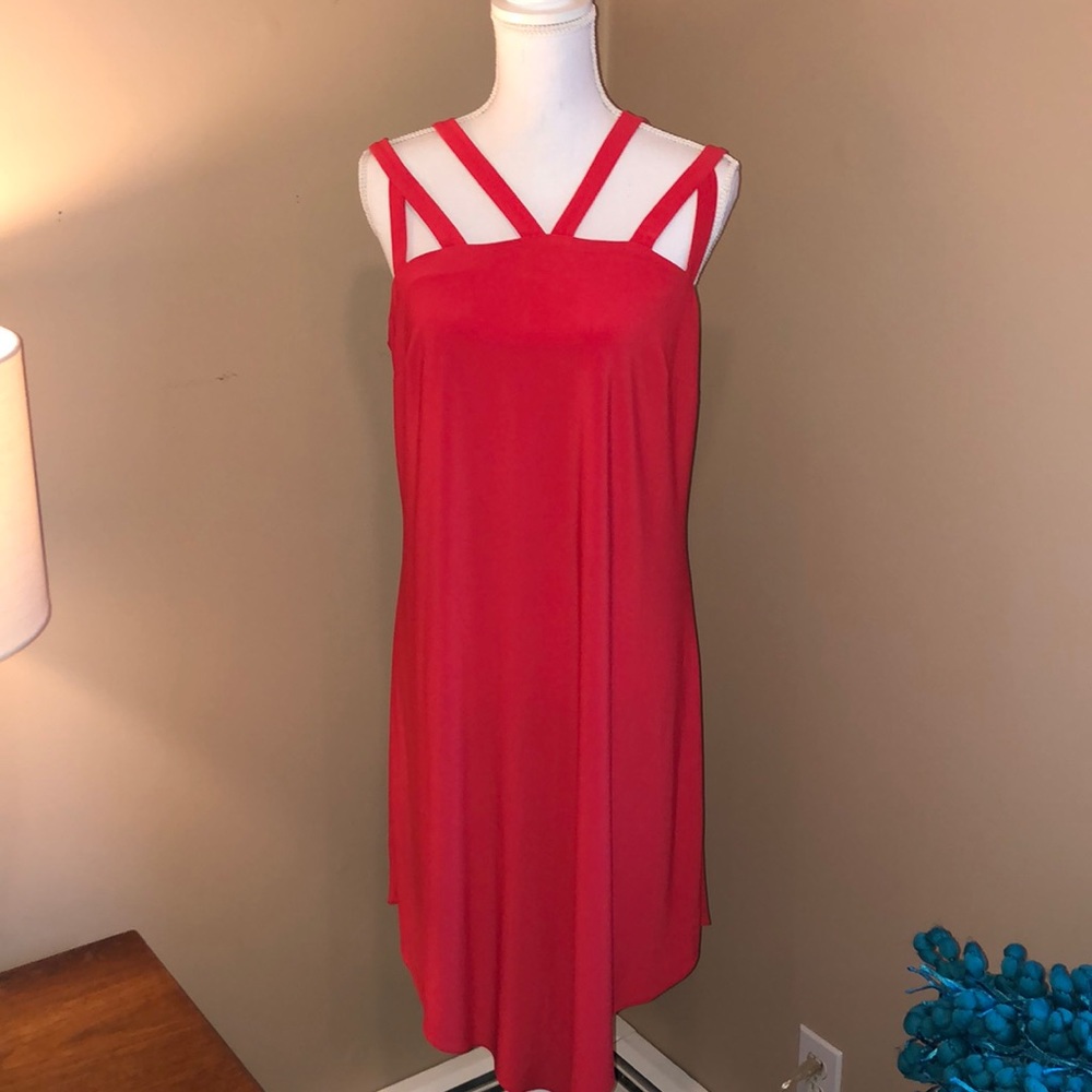 Red shift dress